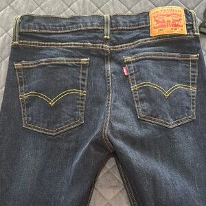 Men’s 510 Levi's Blue Straight Jeans with Iconic Stitching W33 L30